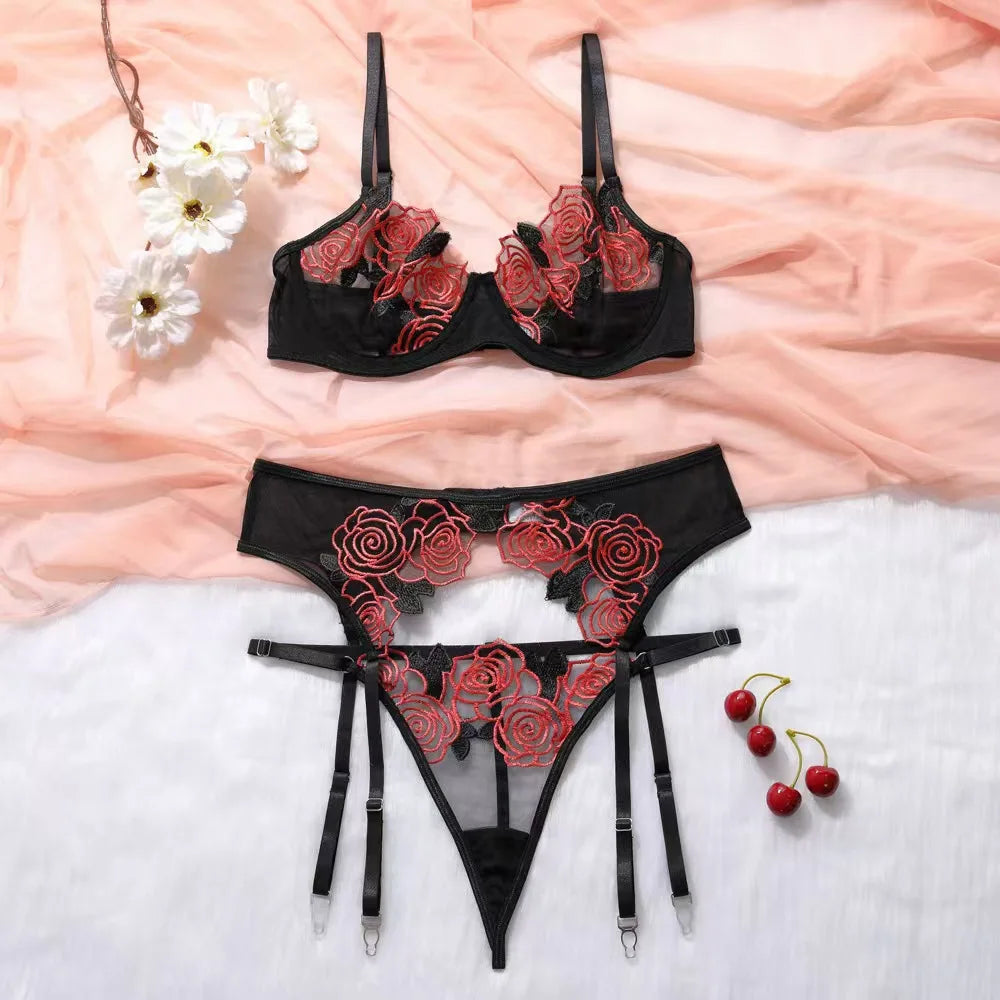 Ma Rosa - Ensemble Lingerie sexy à 3 pièces